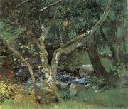 William Stott of Oldham Autumn Woodland oil painting